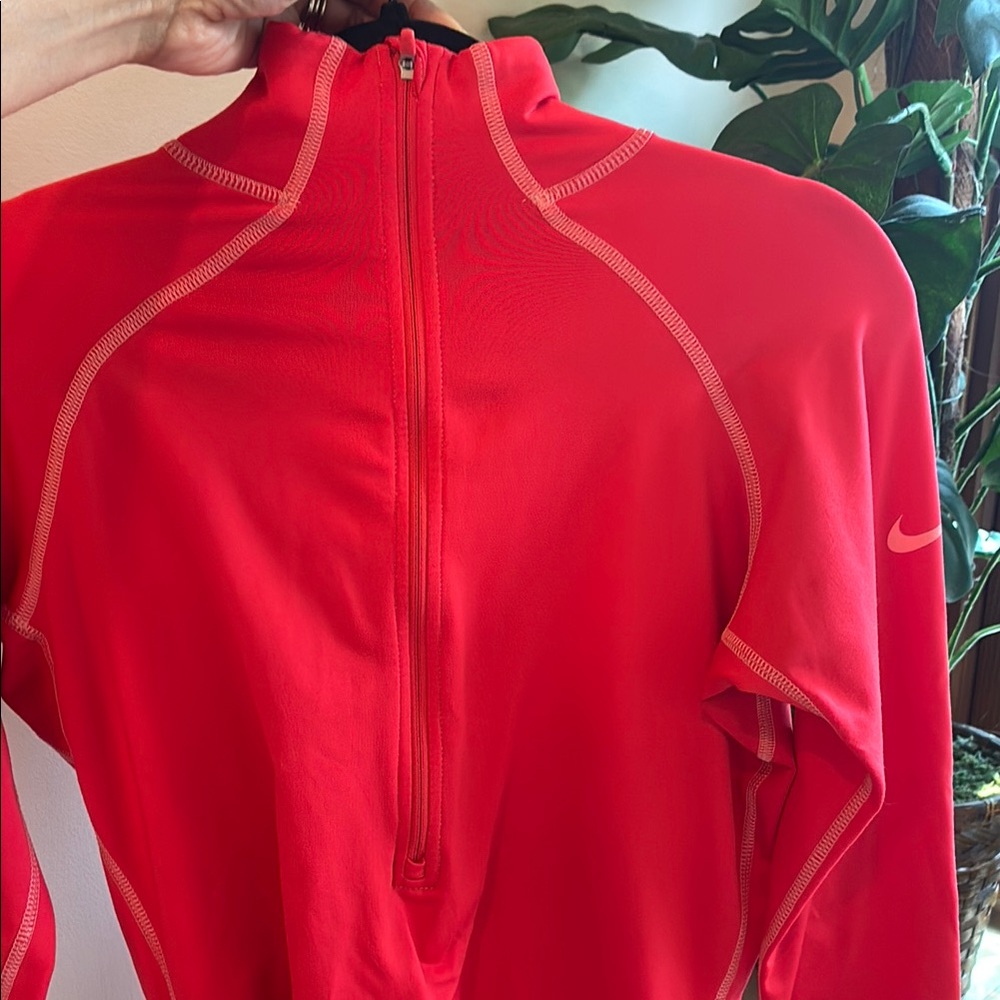 Nike Pro Large Red Performance Jacket Mock Neck athletic athleisure ☀️